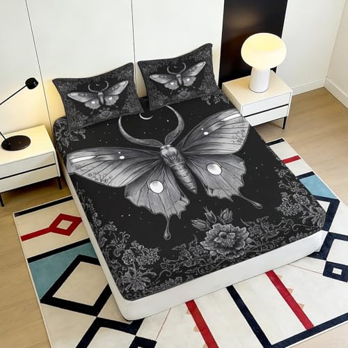 Drap-housse crâne floral imprimé 3D microfibre douce - 6