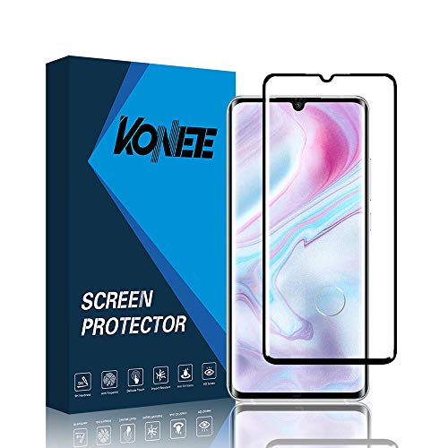KONEE Protector de Pantalla para Compatible con Xiaomi Mi Note 10, [ Dureza 9H, Alta Definición, 3D Cobertura Completa, Anti-Scratch, Case Friendly ], Cristal Vidrio Templado para Xiaomi Mi Note 10