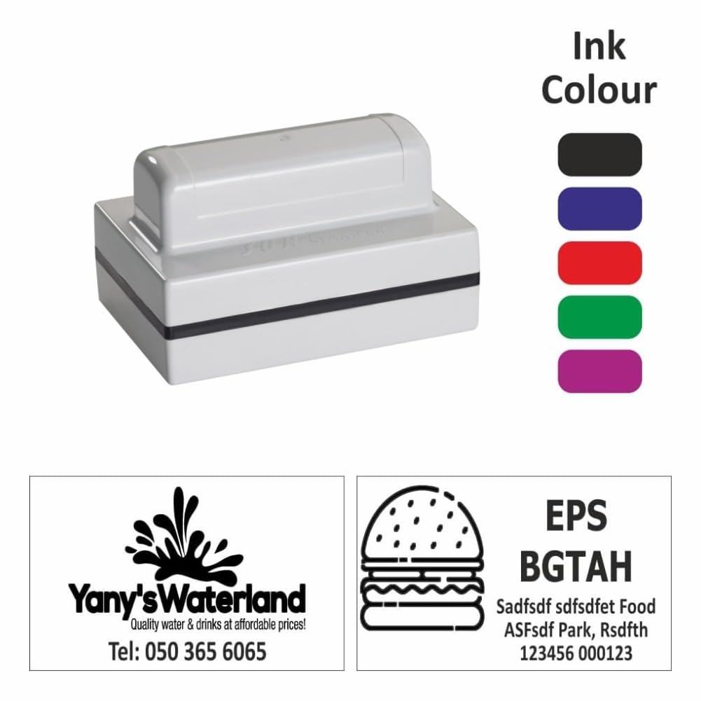 Sign Print Lab Personalized Rubber Stamp Custom Rubber Stamp for Business || Up to 6 Lines of Text || Company Stamp Size (75x45mm) 15 Fonts to Choose