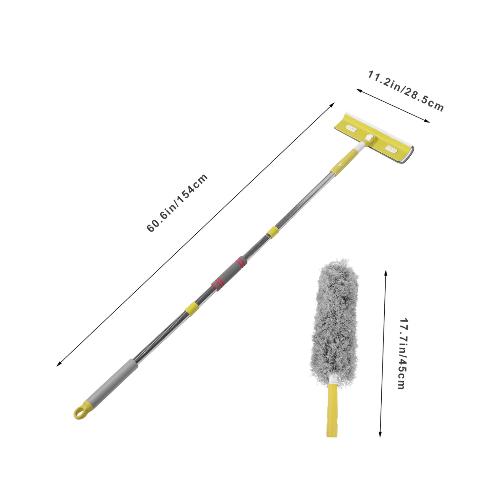 Happyyami 1 Juego Plumero Limpiador De Persianas Kit De Limpieza De Ventanas Varita De Polvo Parabrisas Kit De Limpieza De Alto Alcance Estores Techo Telaraña Fibra Extrafina