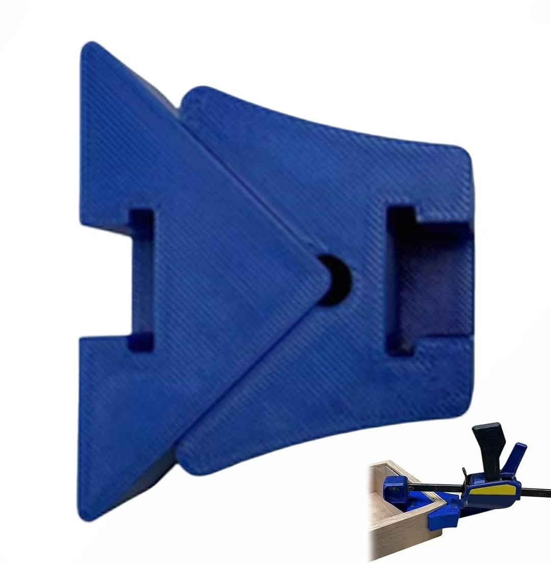 Corner Clamp Adapter Compatible with Irwin Quick-Grip,90 Degree Angle Squeeze Clamp Attachment,Angles Clamp Adapter Tool,Right Angle Woodworking Tools Accessory for Picture Framing,Cabinetry (Blue)