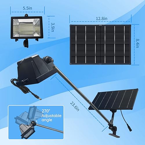 Image of Solar Billboard Light, 1200 Lumen 60 LEDs Sign Lights Outdoor, 12000 mAh IP65 Waterproof Commercial Light for Real Estate Signs, Business, Advertisement, Billboard, HOA, High Way Signs