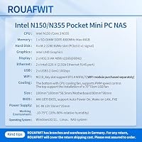 ROUAFWIT 4-Bay NAS Pocket Mini PC X86-P6, N355 (Upgraded N305) Micro Compputer, 2X 2.5GbE i226-v, Dual 4K Display, 2 USB3.2 10Gbps for Firewall Appliance, DDR5 16G RAM 128G SSD – Ansicht 6