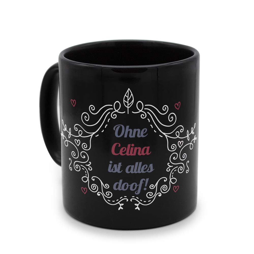 Personalisiert Tasse 'Angelina' Von Printplanet – Blaue Namenstasse Mit 'Sinnlos'-Motiv, 325 Ml