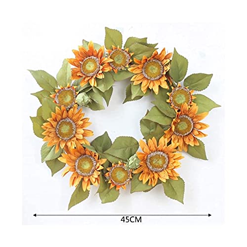 Couronne de fleurs fabriquées à la main sans entretien pour porte - 4