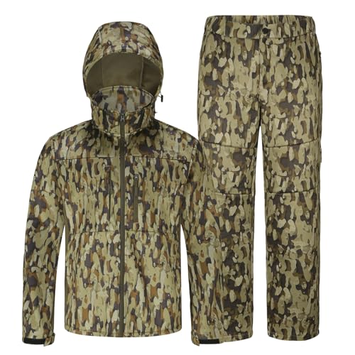 Image of UIIHUNT Hunting Clothes for Men with Fleece Lining: Safety Strap Compatible Water Resistant Silent Hunting Jacket and Pants