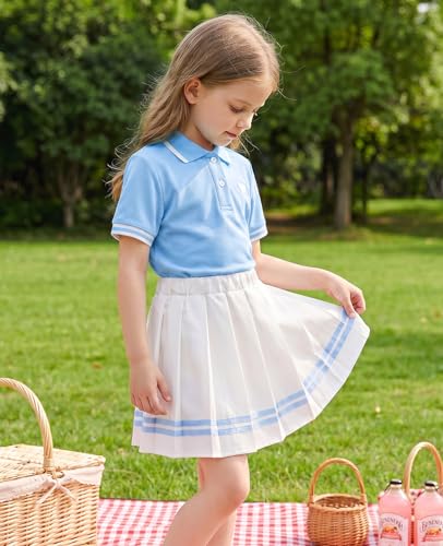 Move Dance Little Girls Dress 3T 4T Light Blue Polo Skirt Set with Shorts - image 3