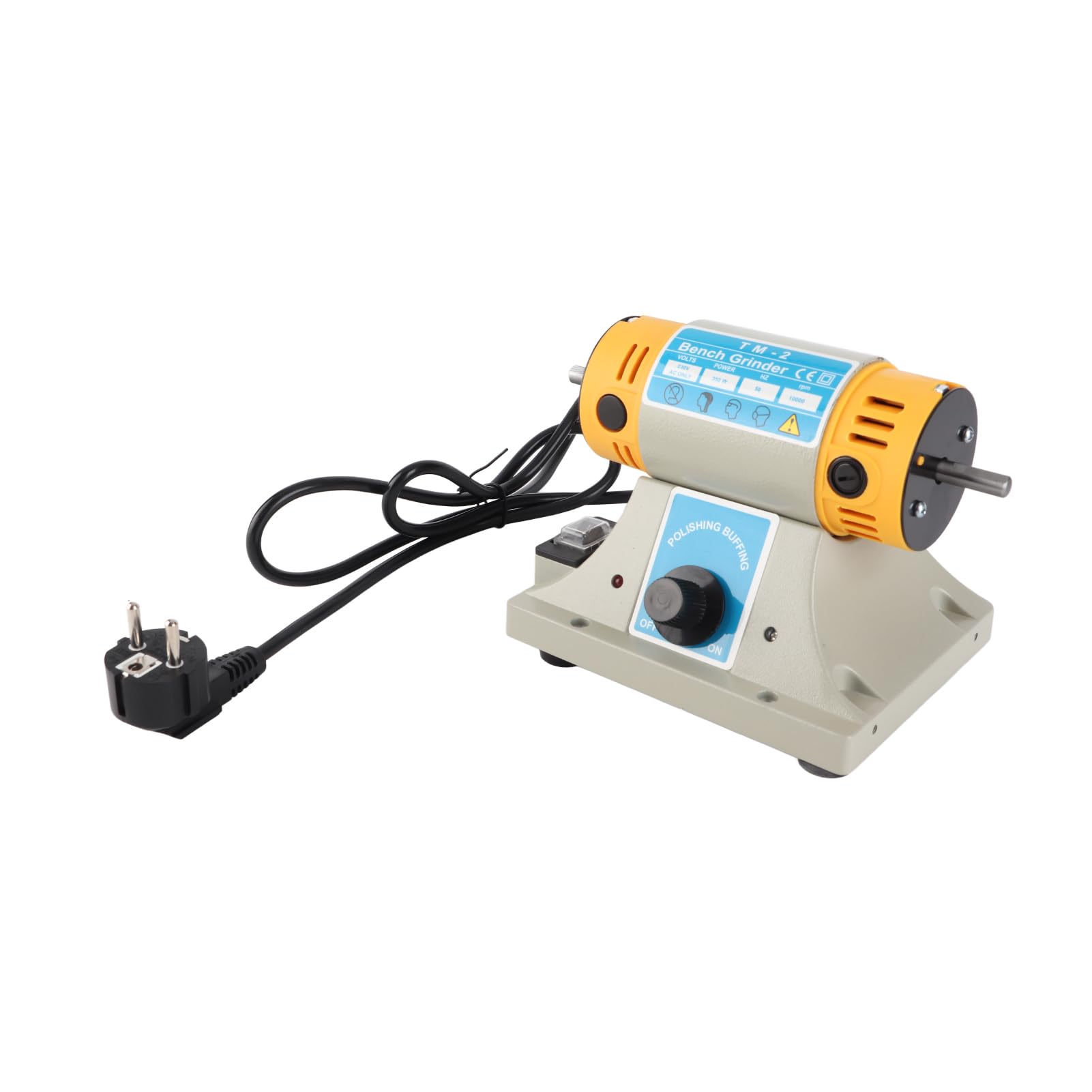 Amoladora de Torno Máquina Pulidora de Amoladora Eléctrica de 350 W - de Torno Versátil con Baja Vibración para Pulir Madera y Metales - Tamaño Compacto, Incluye Accesorios de Pulido