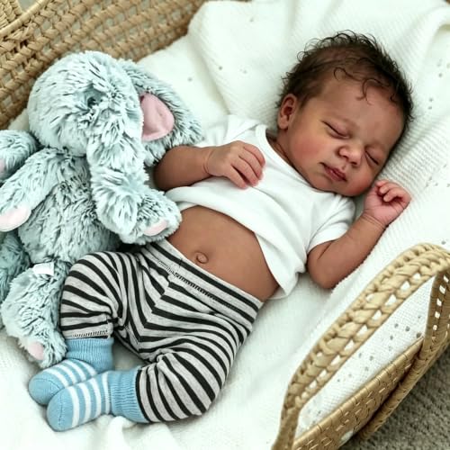 Muñeco Reborn Bebé 18 Pulgadas Negro Realista miniatura 1