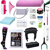 BBL Plus Post Surgery Supplies Kit with Back Support Pillow | 36-Piece After Surgery Recovery Set with Lipo Foam, ABD Pads & More