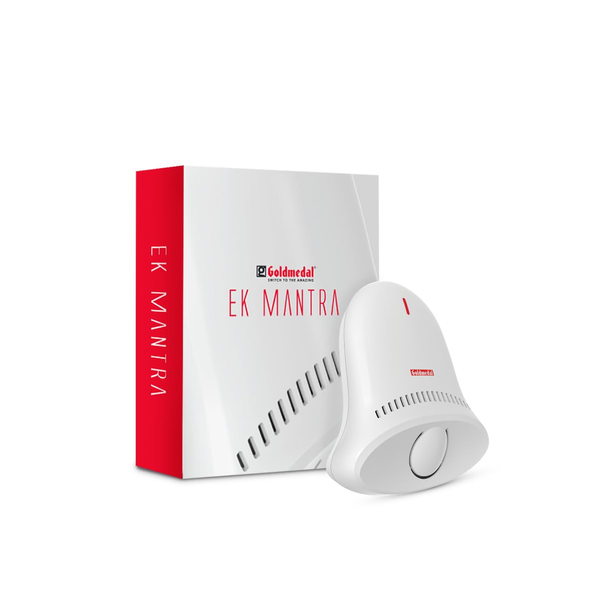 Goldmedal Ek Mantra Gayatri Door Bell For Home | Wired Door Chime | Door Bell for Office,School | Clear & Soothing Audio | With LED Flash | (White)