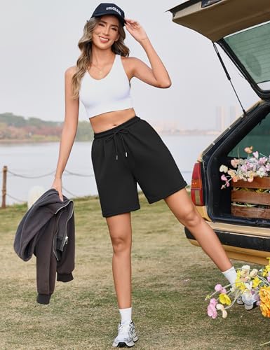 Litherday Shorts Damen Kurze Hose Damen Sporthose Kurz Baumwolle Sport Shorts Sommer Jogginghose Traininghose mit Taschen für Fitness, Running, Gym – Bild 4