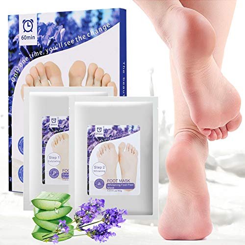 Fußmaske LANSRAYOL Fuß Peeling Maske zur Entfernung von Hornhaut 2 Paar Hornhaut Socken Fuß Hornhautentferner Peeling Socken Samtweiche und zarte Füße