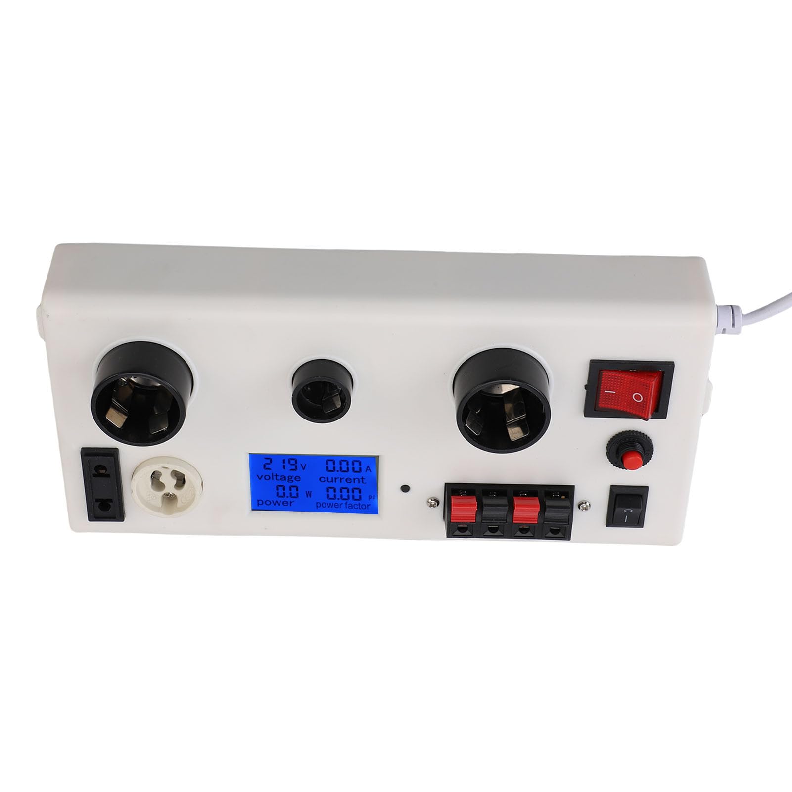 Tester di Potenza della Lampadina a LED Tester di Potenza di Tensione di Corrente Multifunzionale PF con E27 E14 GU10 Spina a 2 Poli per Test del Pannello Chip LED del Driver (Spina UE
