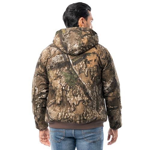 Realtree Men's Insulated Duck Quilted Lined Full Zip Hoodie2