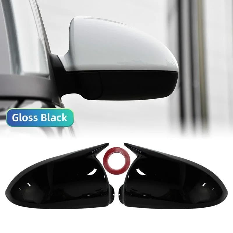 Paire bâton sur capuchon rétroviseur Smart Fortwo W451 brillant noir pose rapide