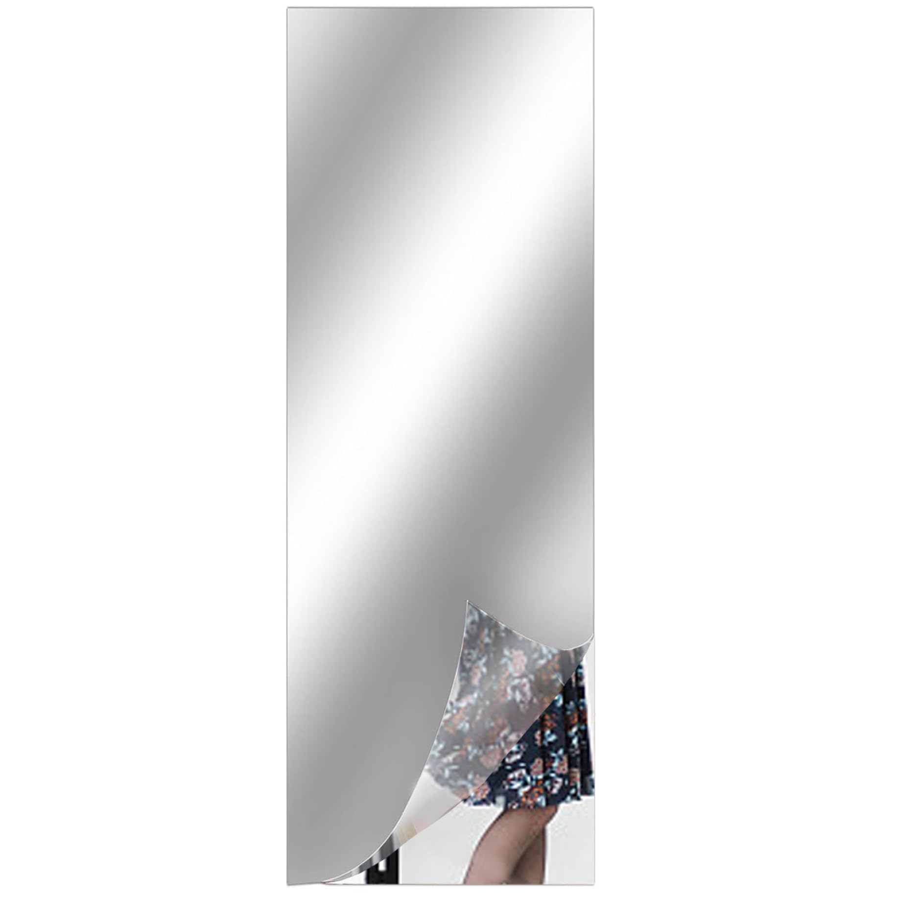 Grand miroir flexible imperméable 20 x 79 cm pour aménagement mural