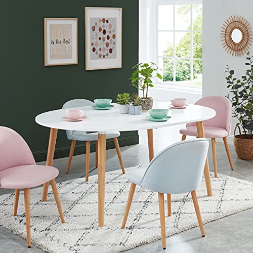 BAÏTA Table de séjour, Bois, laqué Blanc, L120-160cm