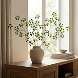 MISSWARM 4 Ramas Artificiales con Hoja, Plantas sintéticas Flexibles para