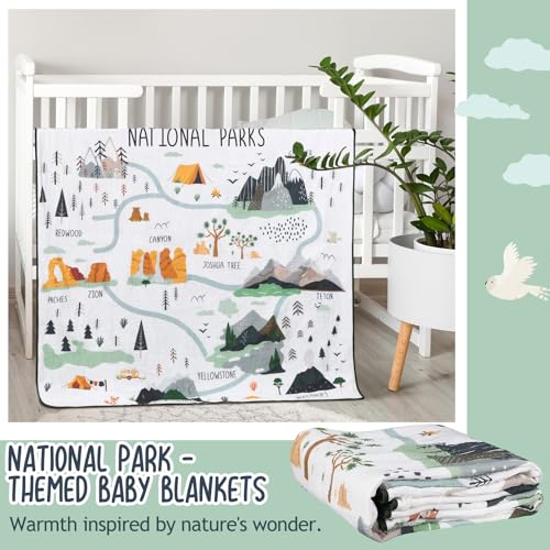 Image of SmoothNovelty National Parks Muslin Blanket 47 x 47 Inch Warm Soft Cotton Muslin Swaddle Blanket Nursery Swaddling Wrap Quilt for Bedding Gift, Cold Weather, Adventure Hiking Camping Lovers