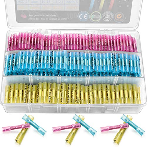 700 PCS Heat Shrink Butt Connectors - Sopoby Waterproof Wire Connectors - Electrical Connectors Wire Terminals - Insulated Marine Automotive Copper Connectors