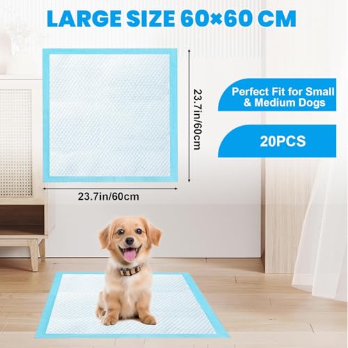 Jukibole Hunde Trainingspads 60x60cm, 100 Stück PIPI Matten für Hunde, Blau – Ansicht 2