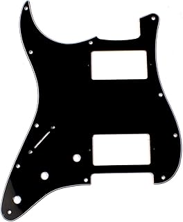 Left handed Strat style HH Layout Guitar Pickguard,3ply black
