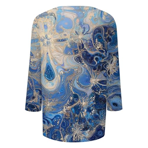 HTHLVMD Womens 3/4 Length Sleeve Tunic Tops Summer Fall Outfits 2025 Three Quarter Sleeve Casual V Neck T Shirts for Women