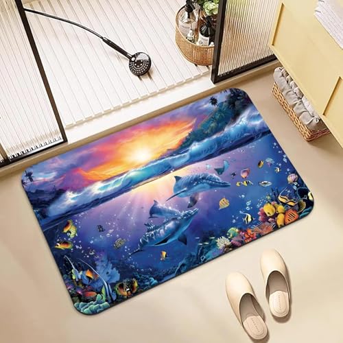 Image of Wazdorf 3D Bathroom Mat - Non Slip Water Absorbent Bathroom Mat Bathroom Easy Care Shower Rugs, Perfect for Home Office & Kitchen, Bathroom