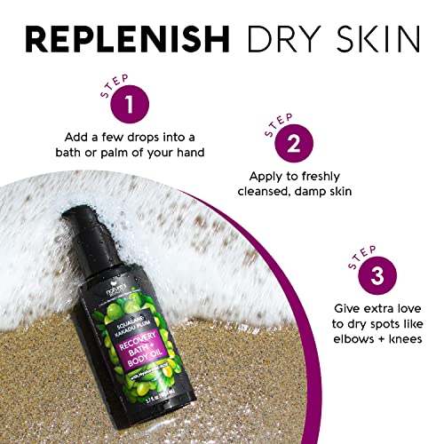 Nature's Beauty Squalane Kakadu Plum Recovery Bath + Body Oil Multi-Pack - Restore & Nourish Your Skin, Quick-Absorbing, Made W/Hyaluronic Acid + Vitamin C + Almond Oil, 3.7 Fl Oz (2 Pack) #TOP2