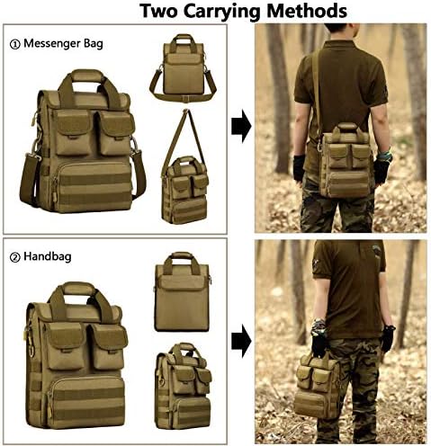Selighting Tactical Briefcase Military Small Laptop Computer Shoulder Messenger Bag Heavy Duty Engineers Handbags with Shoulder Strap