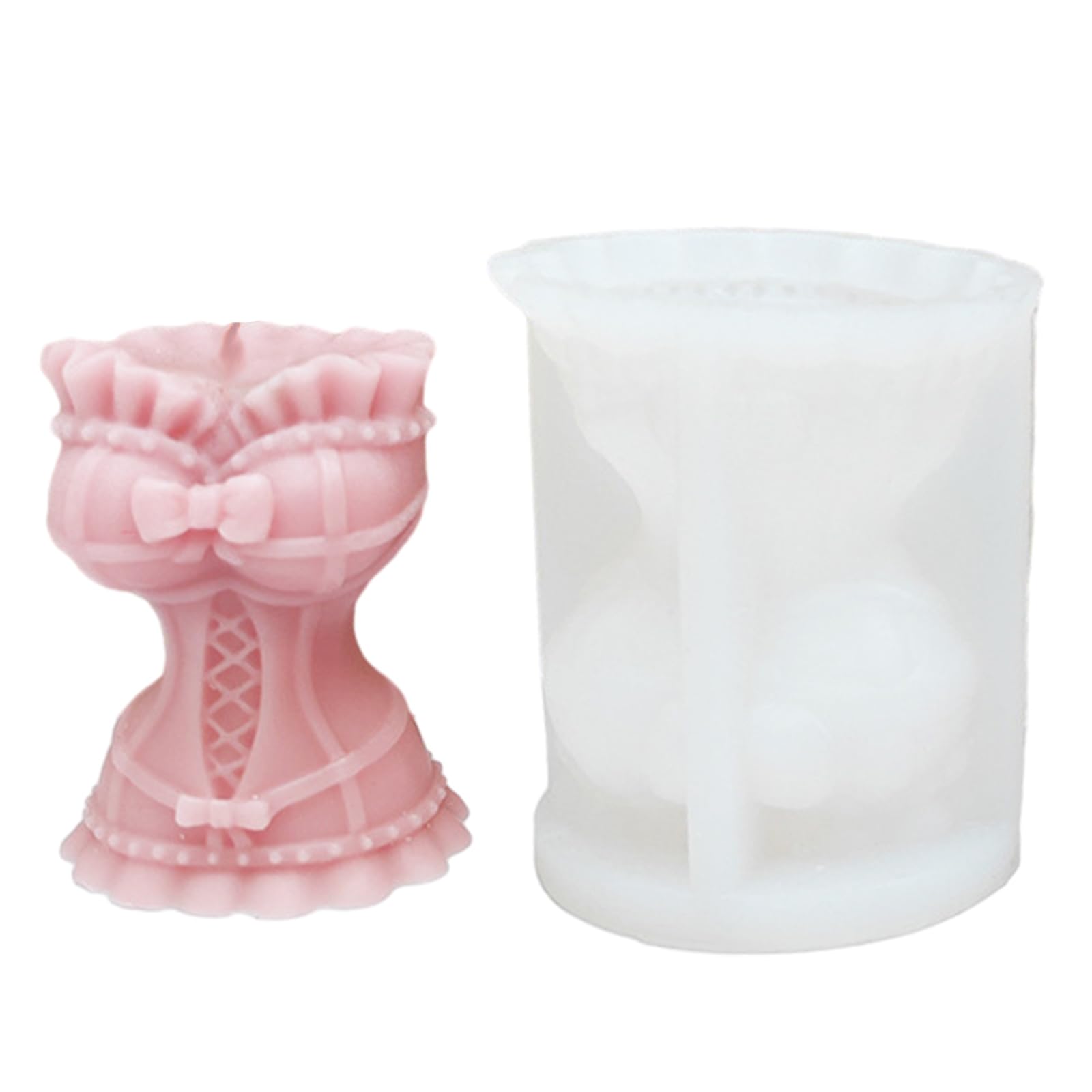 Tsophreniq Vase Silicone Woman Dress Molds Epoxy Resin Casting Gypsum Flower Pots Making Vase Silicone Molds Woman Dress Mold for Fondant Chocolate Decoration