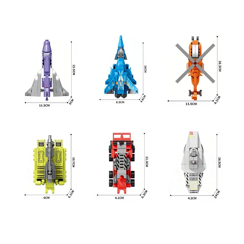 Image of SKY LINE OCEAN 6-in-1 Bugle Call Robot Building Blocks Set, 881 Pieces Transforming Mecha Construction Toy, STEM Educational DIY Kit for Kids Boys & Girls Ages 6+