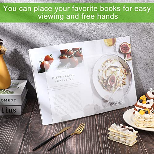 Sintuff 2 Pieces Acrylic Cookbook Holder Stand Clear Cookbook Holder For Kitchen Counter Transparent Recipe Book Stand Easy Viewing Tablet Holder, Fit For Cooking Baking Reading Displaying #TOP3