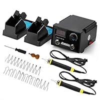 Brennstation Brandmalerei Brandmalstation mit 2 Brennstift, Profi - Brandmalgerät für alle Holzbrandarbeiten, (100W, 23 x Brennschleifen,100℃ - 780 ℃)