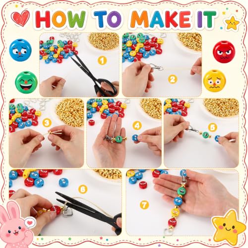 Equsion 346 Pcs/24 Sets Social Emotional Learning Keychain Craft Kit Emotional Regulation Tools Therapist Supplies for Profession, Play Therapist Toys for Counselors, Calm Down Support for Teachers - Image 3