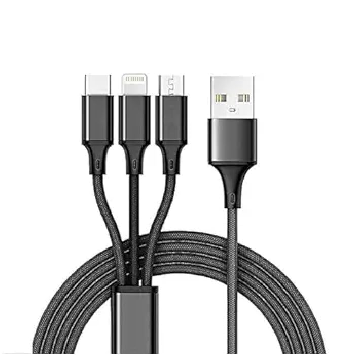 TYROCX Combo Offer 3.0A Fast Charger Cord, Multiple Charging Cable 1.2m 3-in-1 USB Charge Cord Compatible with Phone/Type C/Micro USB for All Android and iOS Smartphones and One Mobile Stand (B0D64CD7QJ) Amazon Price History, Amazon Price Tracker