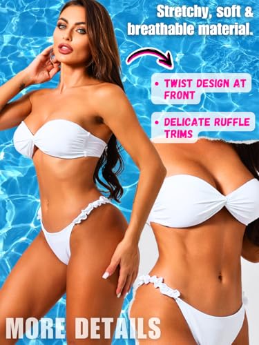 Two Piece Strapless Bikini Set, Sexy High Cut Swimsuits, Size Runs Small3