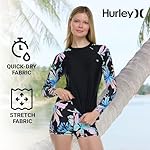 Hurley Womens Two Piece Rash Guard & Swim Shorts, Long Sleeve Swim Shirt, Quick Dry Swimsuits UPF 50+ SPF Sun & UV Protection - Image 5