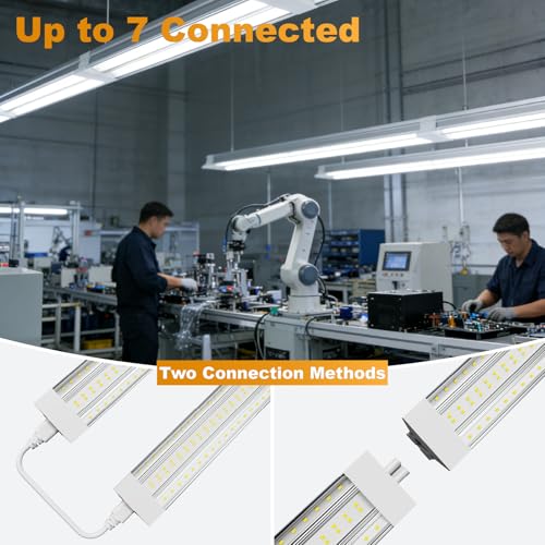 Image of Linkable LED Shop Lights 4FT - 6 Pack 50W Hanging 7000LM Bright Led Shop Light, 6500K Daylight White Linkable 4FT Led Shop Lights for Workshop Garage Lighting Factory Warehouse Shop (ETL Listed)
