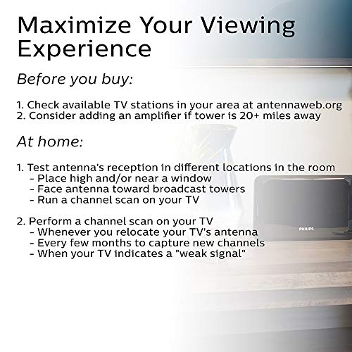 image for Philips Indoor TV Antenna, Perfect Home Decor, Digital, HDTV Antenna, 