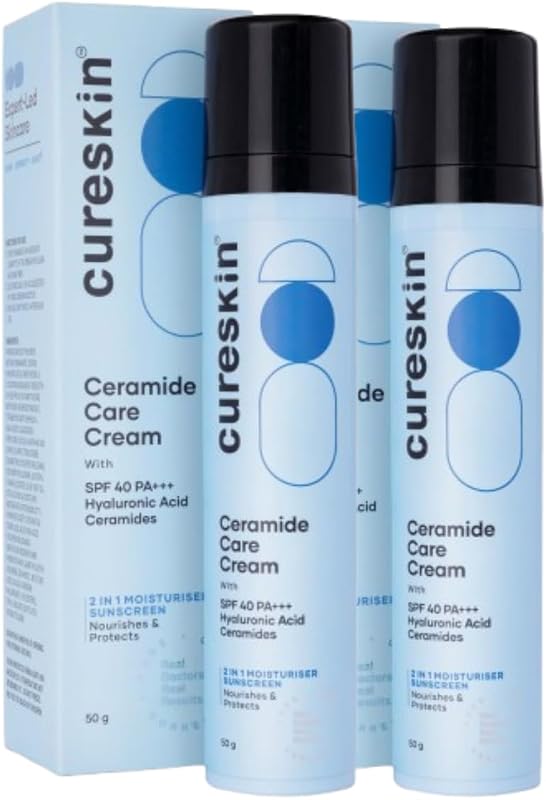 Hidratante facial Cureskin com ceramidas e designação técnica SPF 40 PA+++, 100 mL