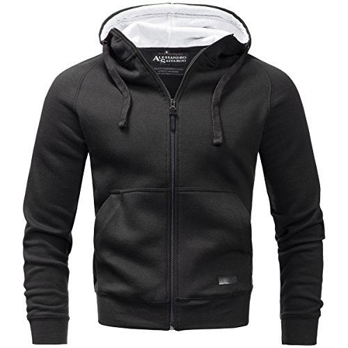 Alessandro Salvarini - Sudadera con Capucha - para Hombre Negro XX-Large