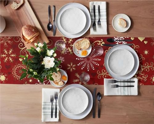 Chemin de table de Noël en lin antidérapant pour protéger votre table - 4