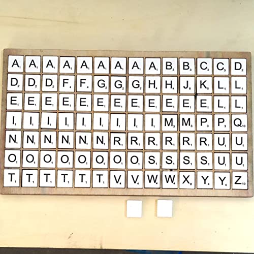 100 piezas de fichas de madera con letras coloridas miniatura 5