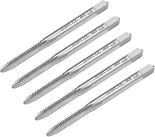 uxcell Macho de la máquina #6-32 UNC Rosca 2B Clase 3 Flautas Tornillo de acero de alta velocidad Roscado Herramienta de roscado 5pcs