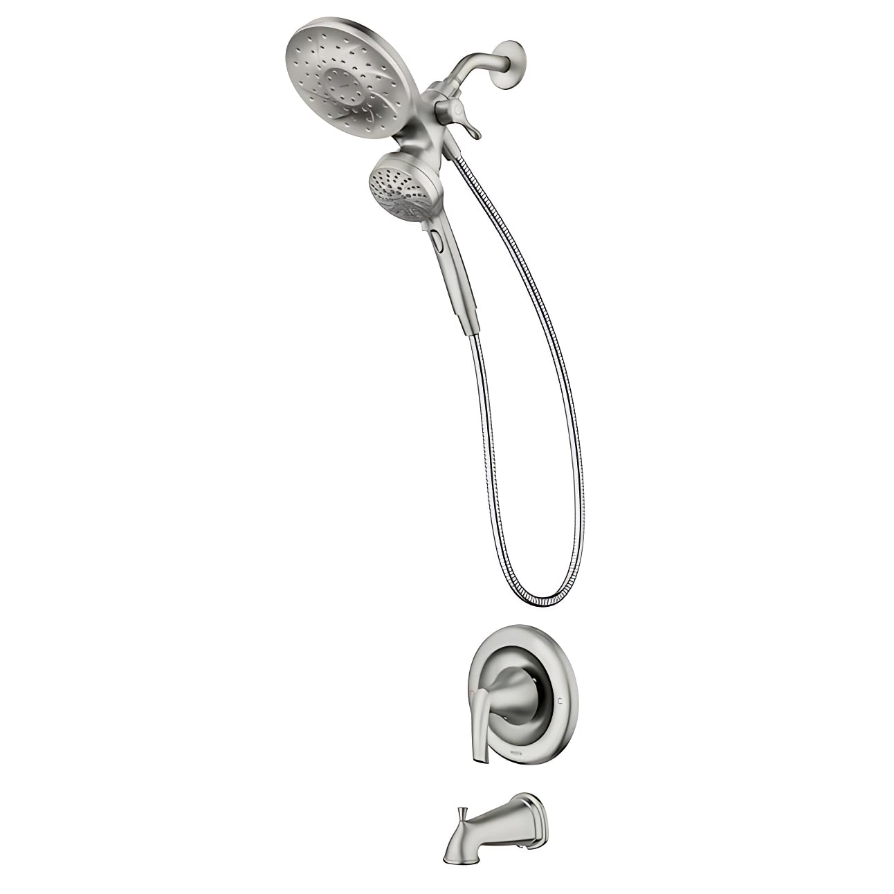 Magnetix 82137SRN Graeden Spot Resist Brushed Nickel 1-Handle Bathtub and Shower Faucet with Valve