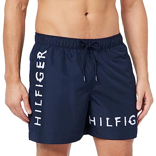 Tommy Hilfiger Herren Badehose Mittellang, Blau (Desert Sky), L