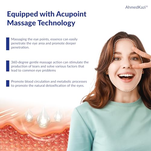 Soro para os olhos 5% de cafeína que vem com uma cobertura de bola de massagem de 360° e um creme pa