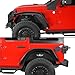 Hooke Road High Clearance JL Fender Flares Kit for 2018-2025 Jeep Wrangler JL JLU 2/4 Doors, Offroad Steel Tube Fenders with Lights - 4PCS Front and Rear Set